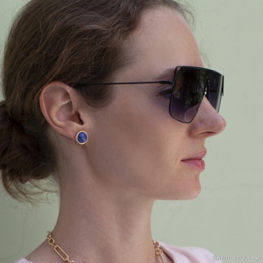 Пусеты Fiore Luna, NATURAL LAPIS